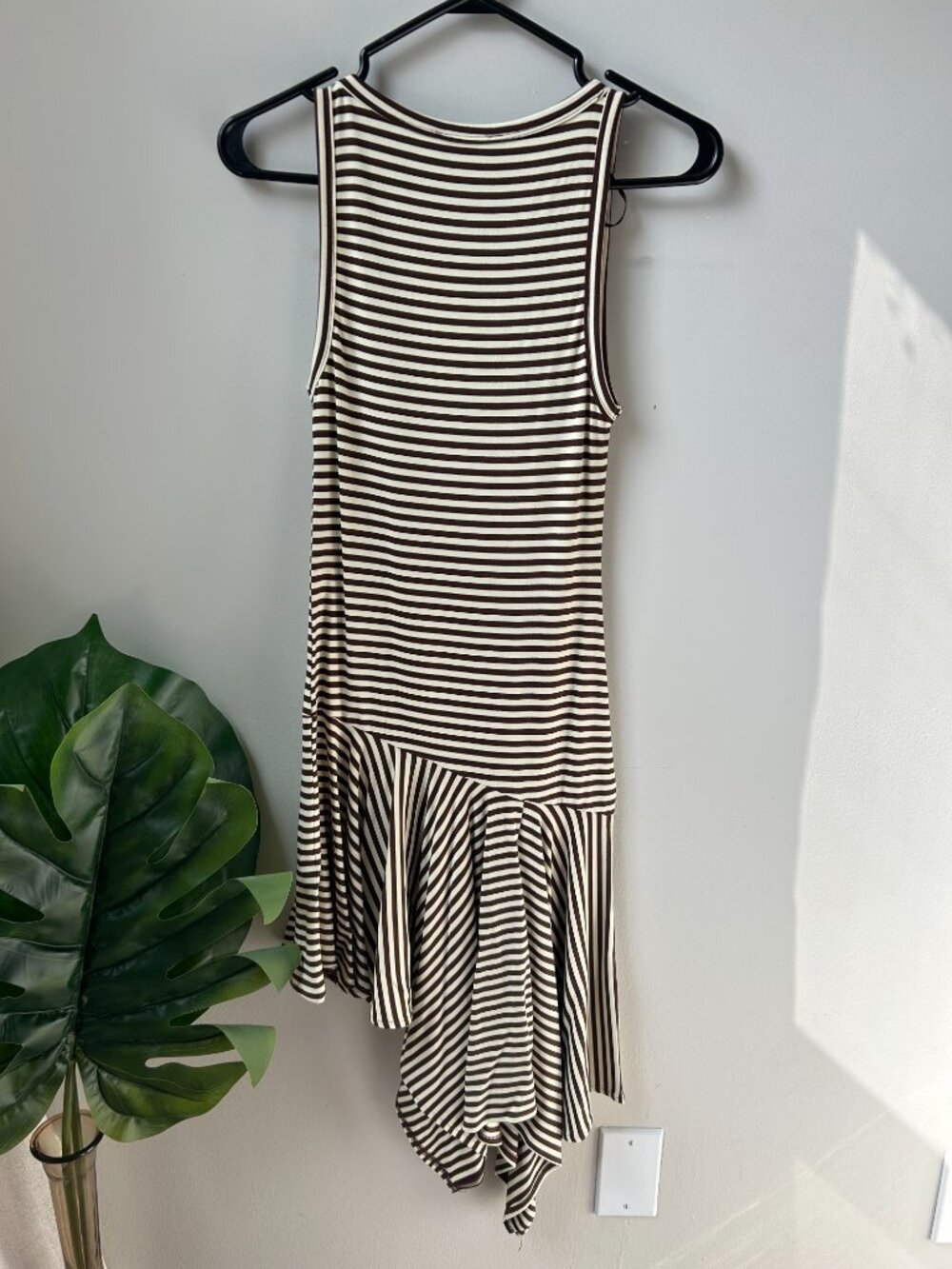 ZARA Stripped Ruffle Mini Dress - Picture 2 of 5